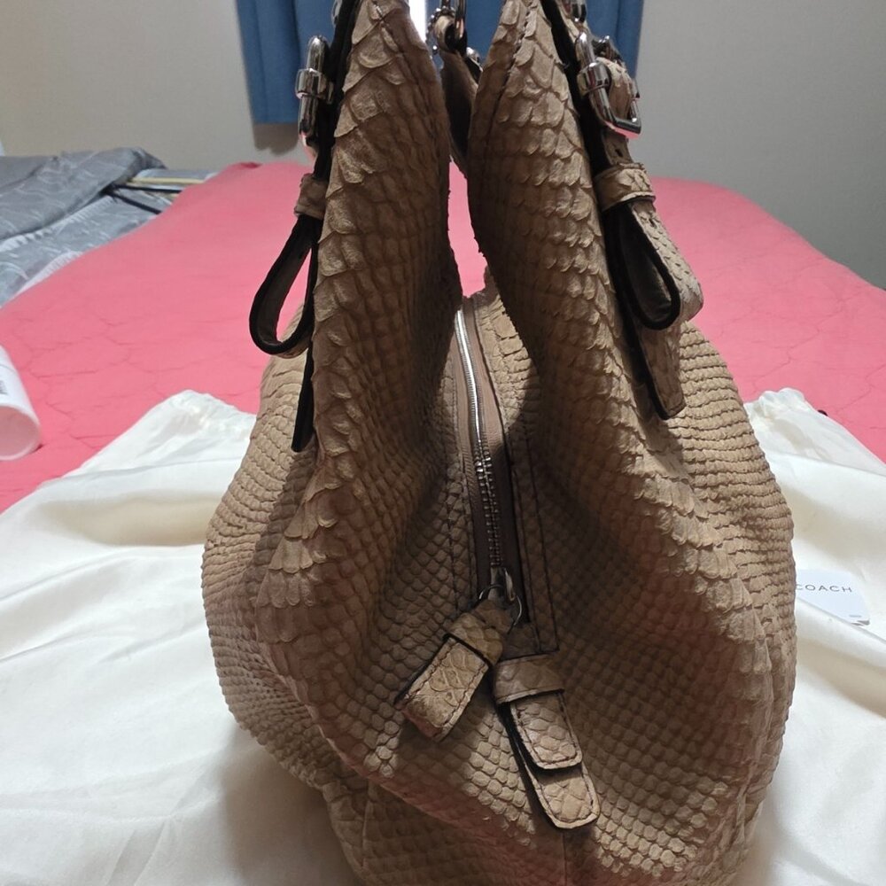 Maddison Embossed Maggie Python Coach Bag - image 2